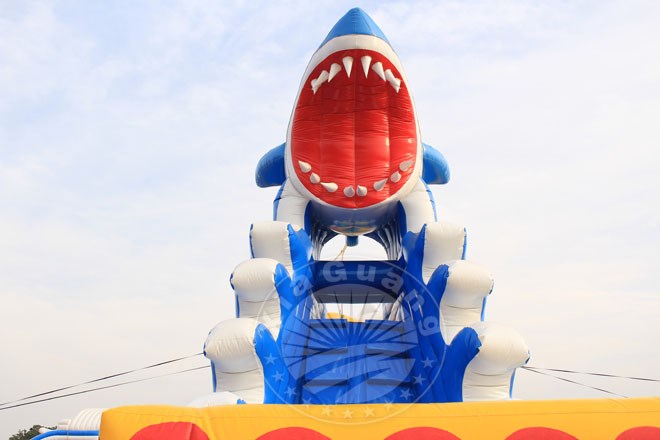 宁县鲨鱼充气水滑梯